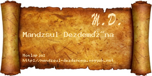 Mandzsul Dezdemóna névjegykártya